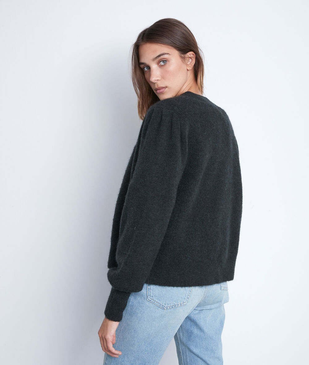Cardigan mit bauschigen ärmeln grün toussain cypres.