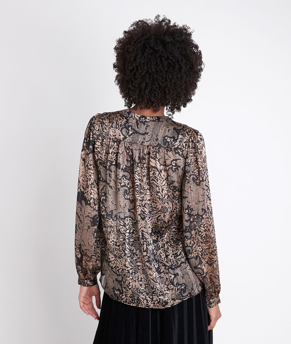 Blouse imprimée dorée elsa noir.