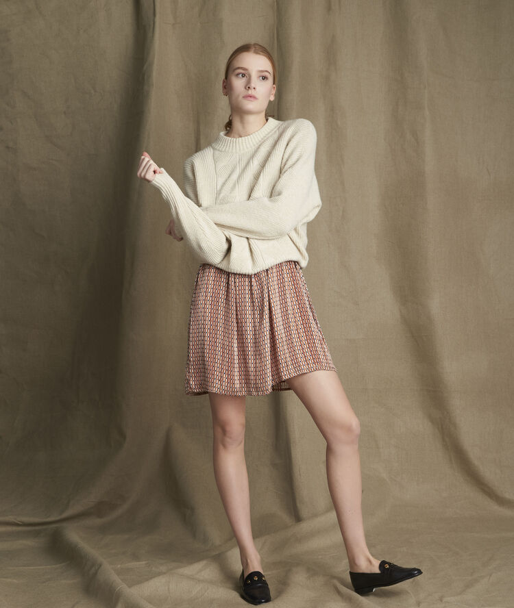 Pull col montant force ecru.
