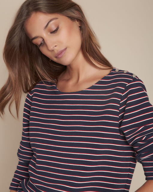 Tee-shirt rayé en ottoman Calvin (2) - Maison 123