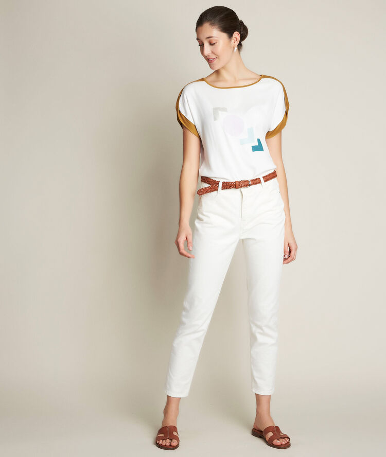 Tee-shirt imprimé radieuse blanc.