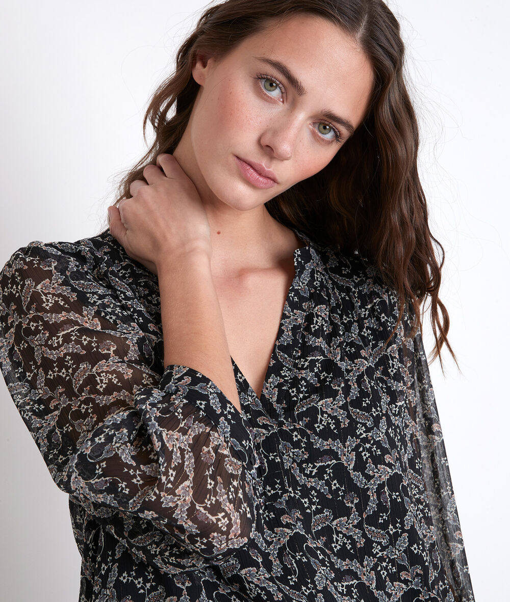 Blouse noire imprimée elsa noir.