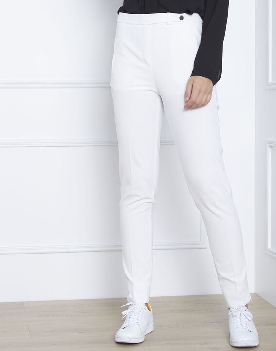 Pantalon blanc slim microfibre Lara | 1-2-3 Pantalon blanc slim microfibre Lara PhotoZ | 1-2-3