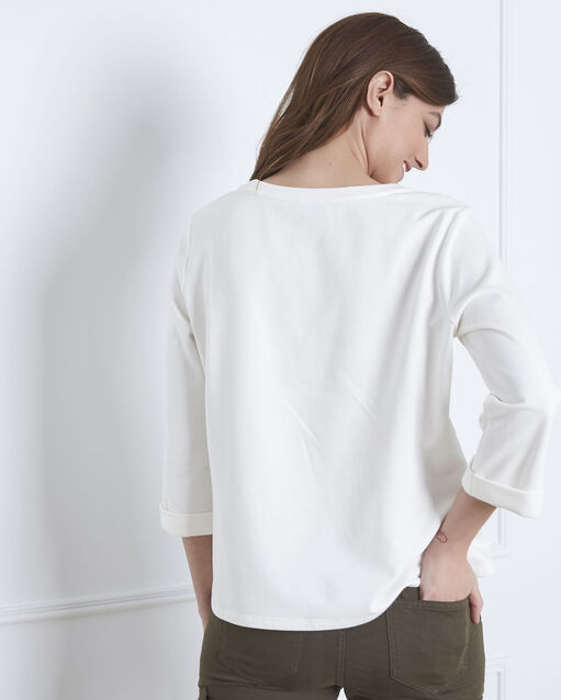 Naturfarbenes sweatshirt tigerkopf transparenz pondichéry ecru.