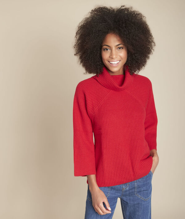 Pull col roulé laine rouge Fragile | 1-2-3 Pull col roulé laine rouge Fragile PhotoZ | 1-2-3