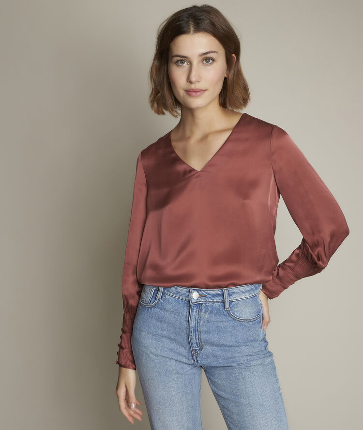 Bluse aus seide emilienne pfirsich.