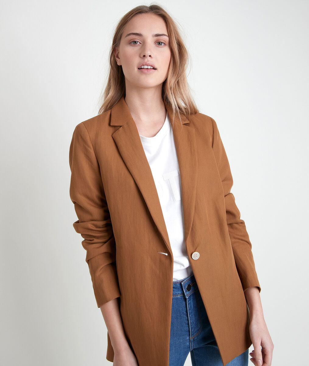 Veste en tencel tabac Tily | 1-2-3 Veste en tencel tabac Tily PhotoZ | 1-2-3