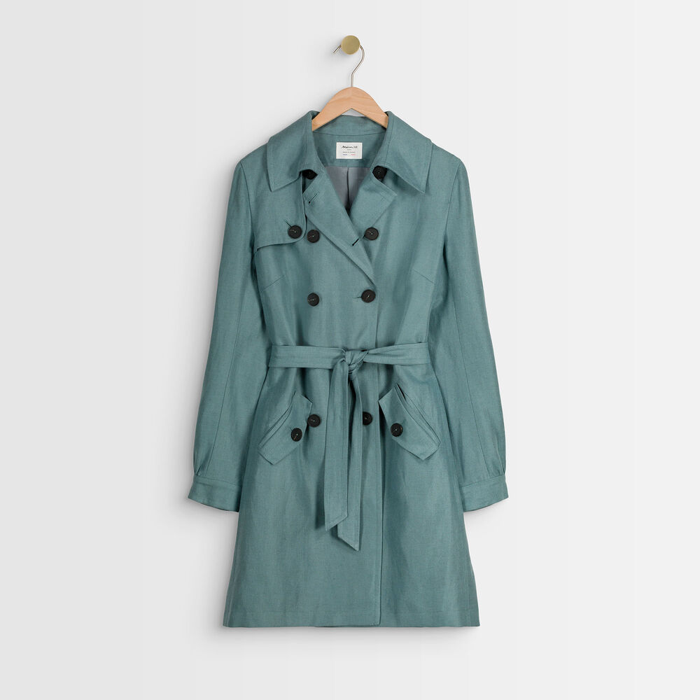 Trench en lin et coton sadao ardoise.