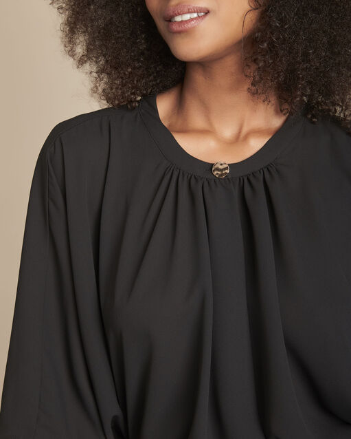 Blouse noire manches ballons maddy noir.