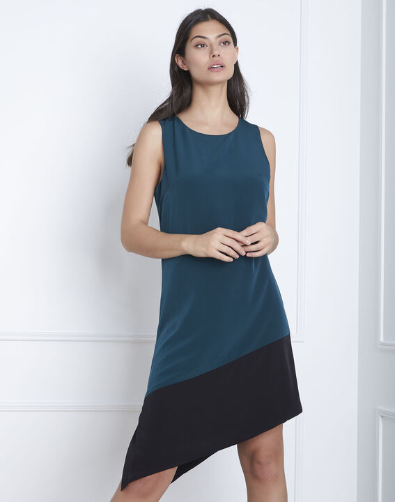 Robe vert foncé asymétrique Horline | 1-2-3 Robe vert foncé asymétrique Horline PhotoZ | 1-2-3