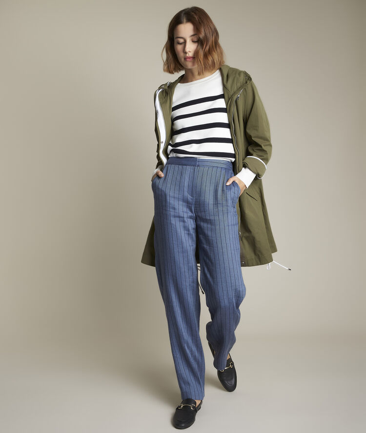 Pull rayé dinard blanc.