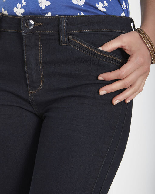 Jean slim noir à zips taille normale opera noir.