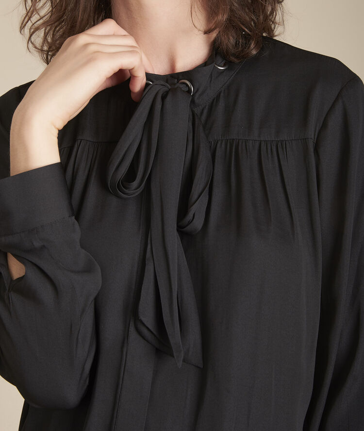 Blouse lavallière noire maud noir.