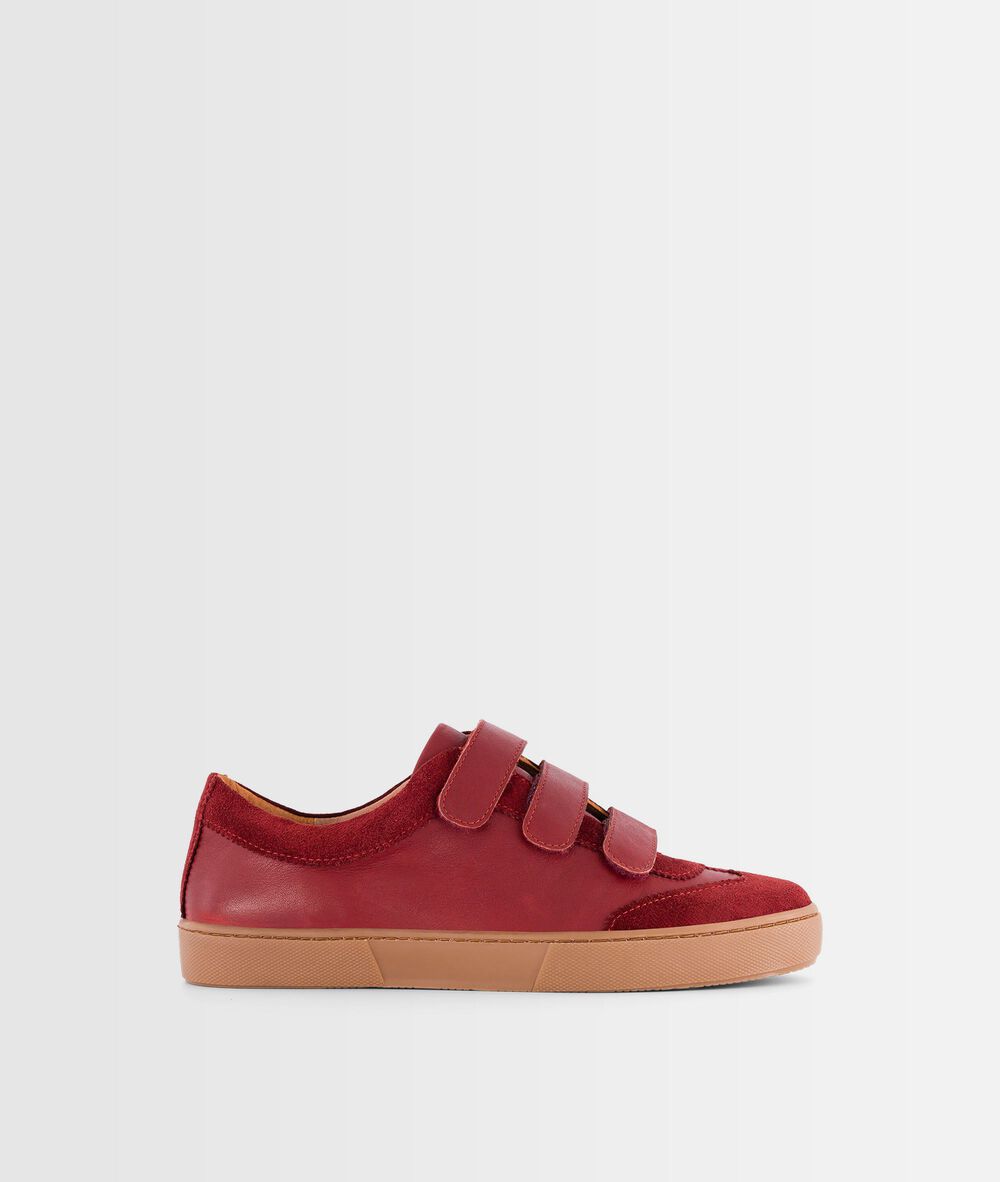 Baskets en cuir bordeaux vic bordeaux fonce.