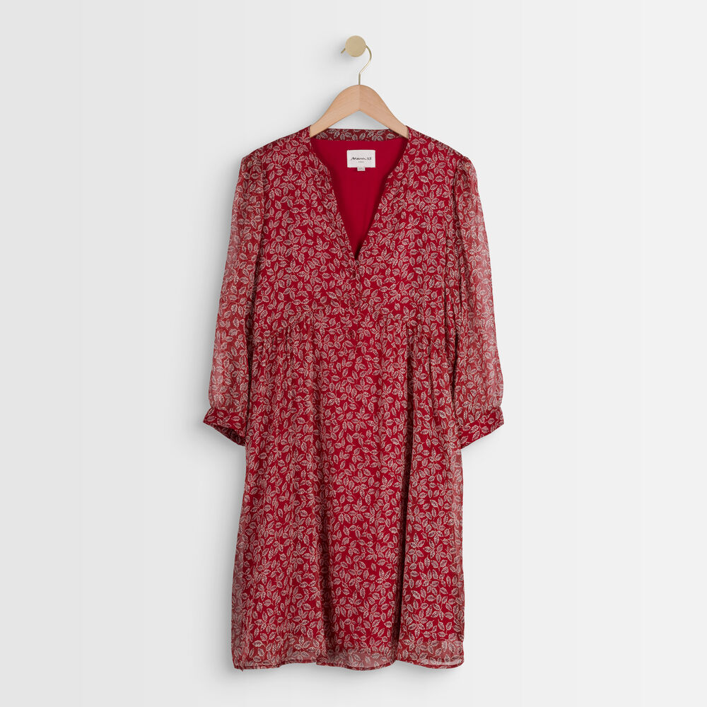 Robe rouge imprimé fleuri calypso bourgogne.