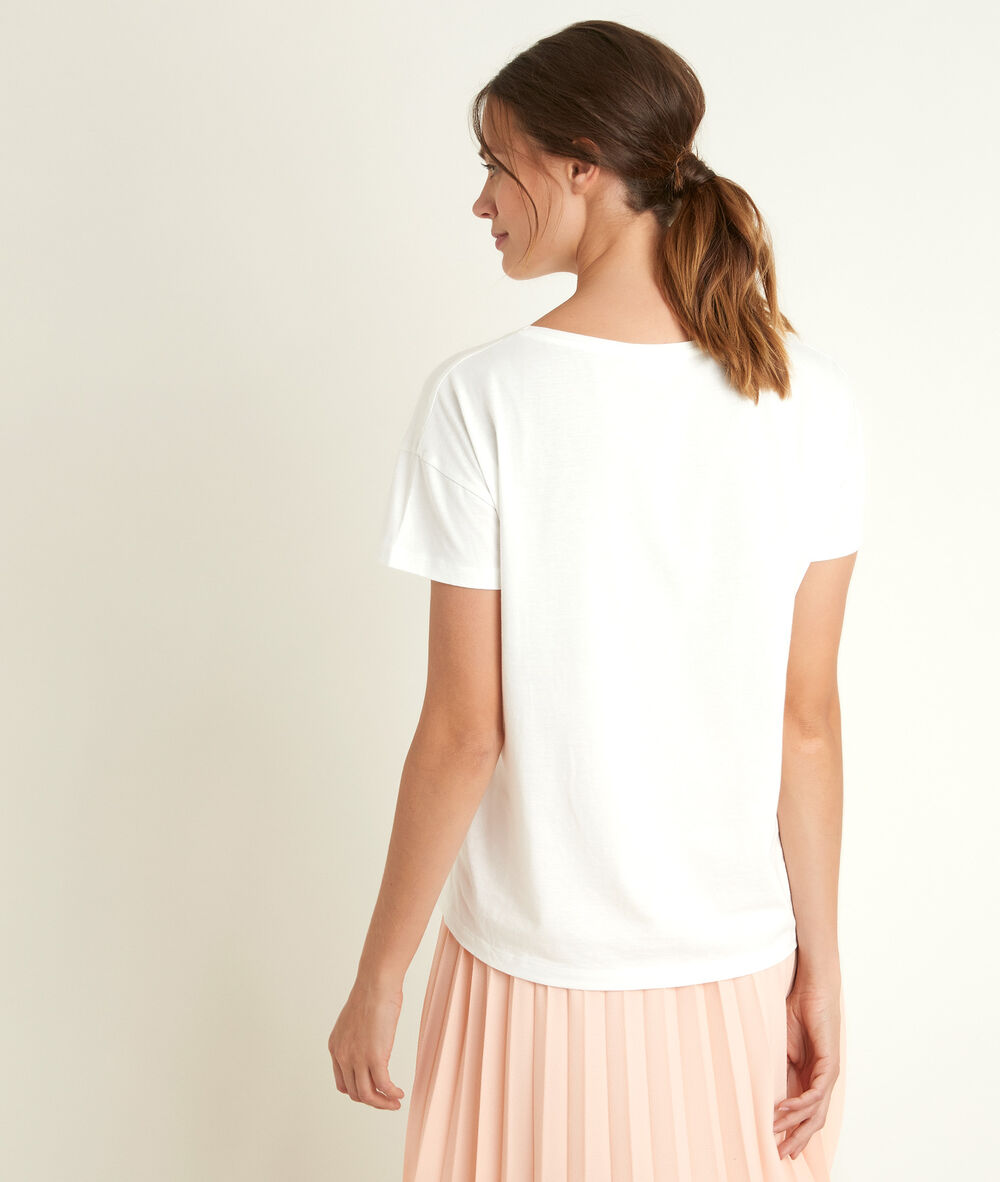 Tee-shirt imprimé dune ecru.