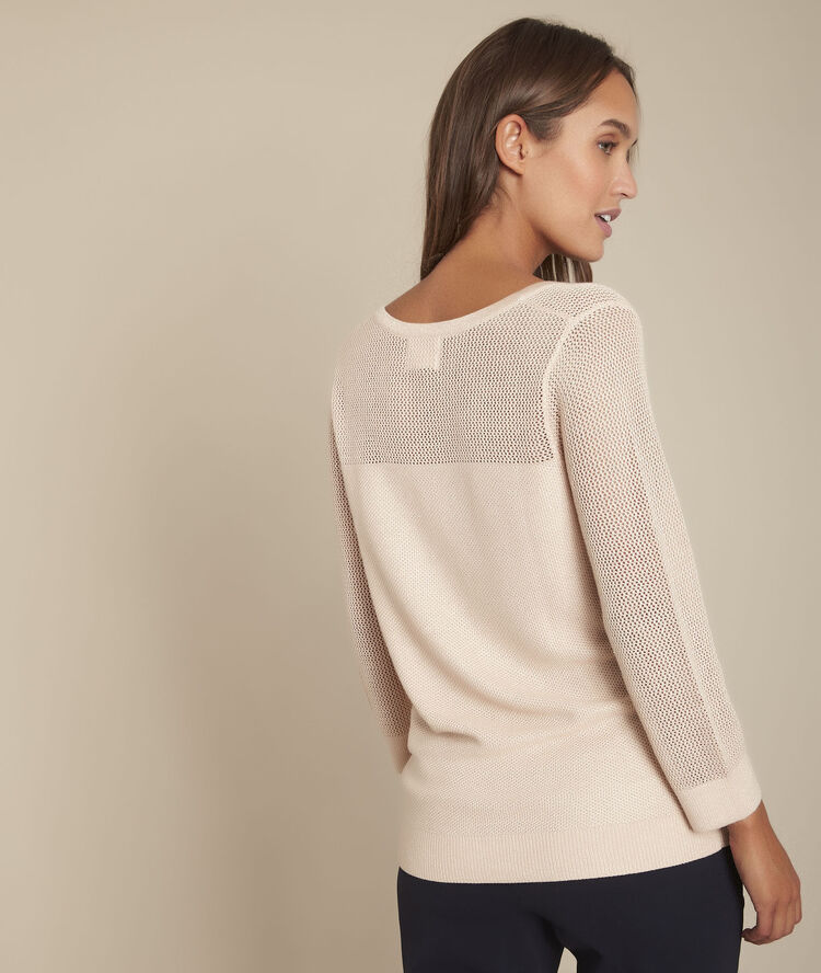 Pull rose ajouré forever peche.