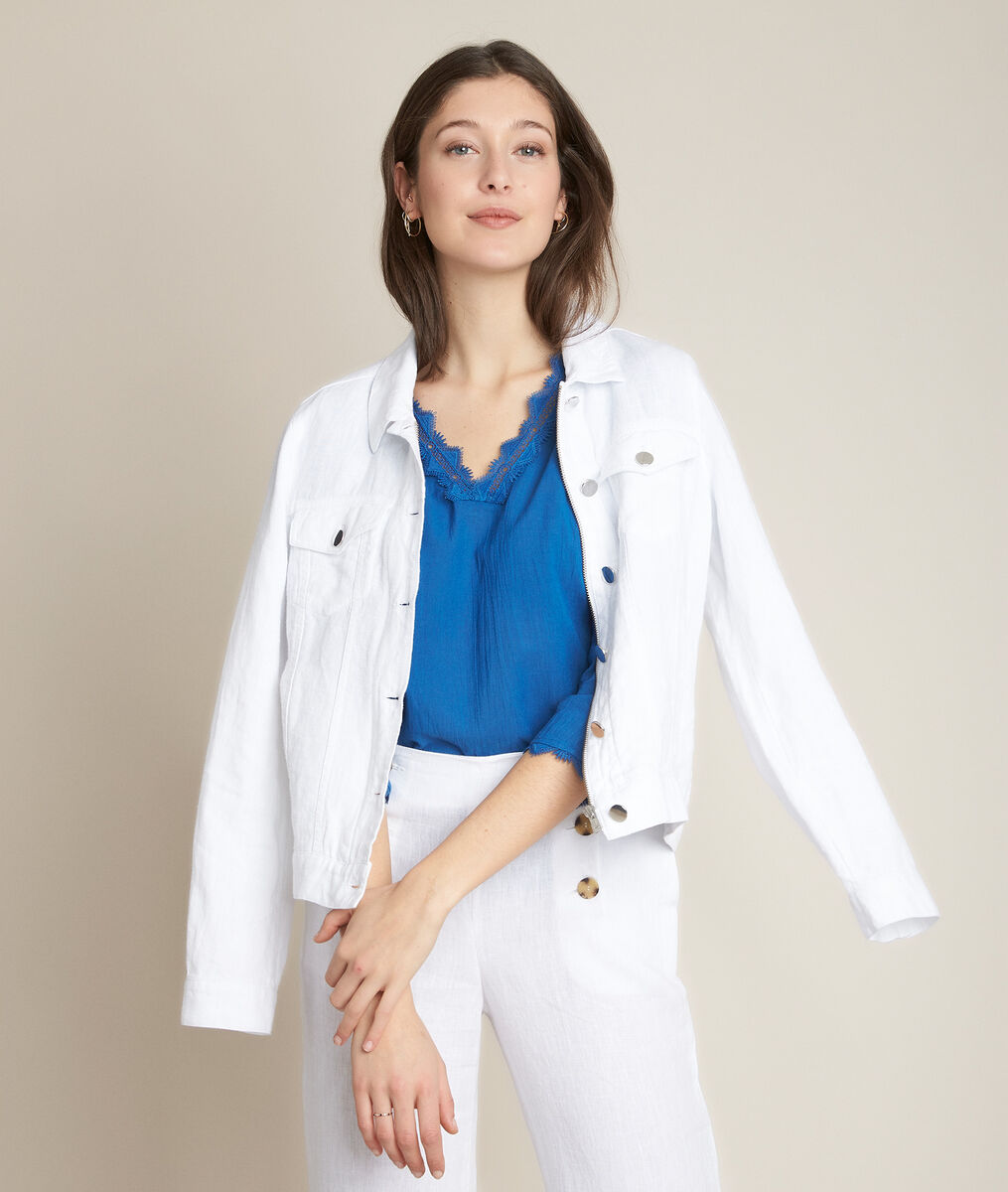 Blouse brodée bleue Eloise | 1-2-3 Blouse brodée bleue Eloise PhotoZ | 1-2-3