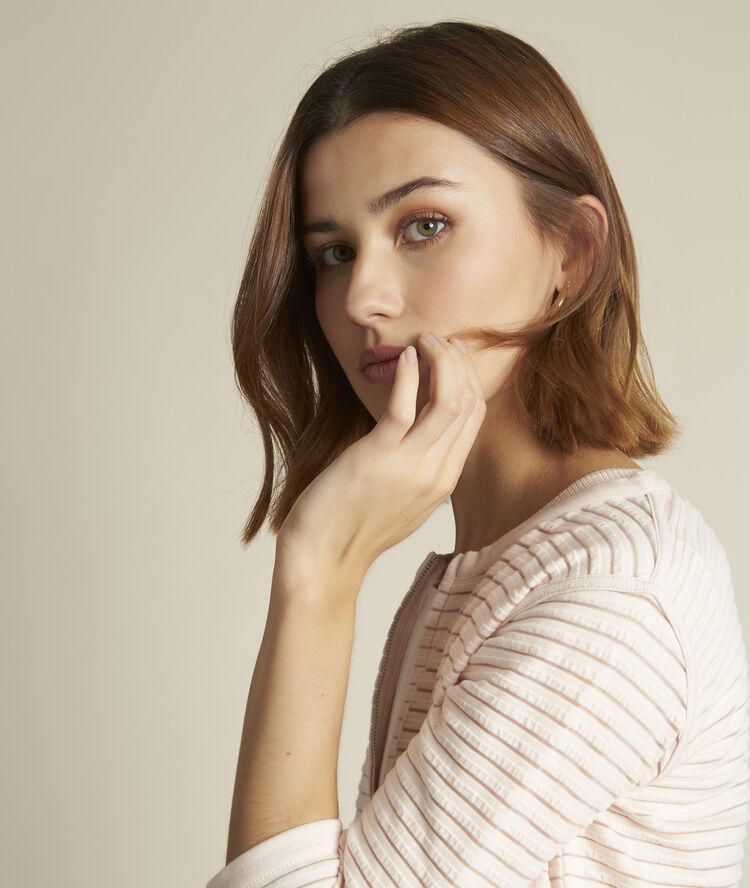 Gilet rayé ajouré romeo nude.