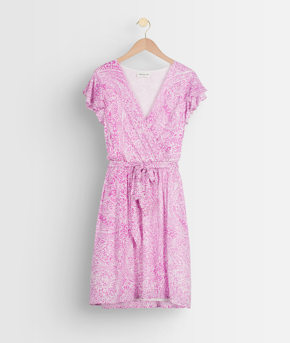 Robe courte imprimée mauve lena mauve.