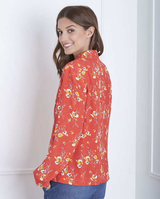 Veste rouge imprimé fleur farley geranium.