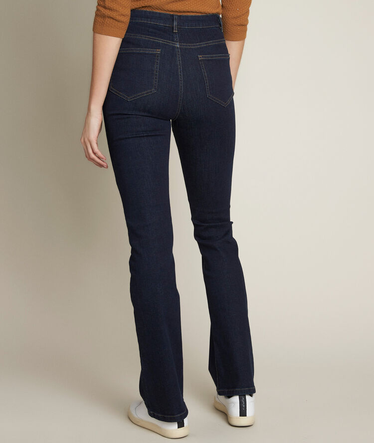Le vintage flare : jean tressé brut saphir denim brut.
