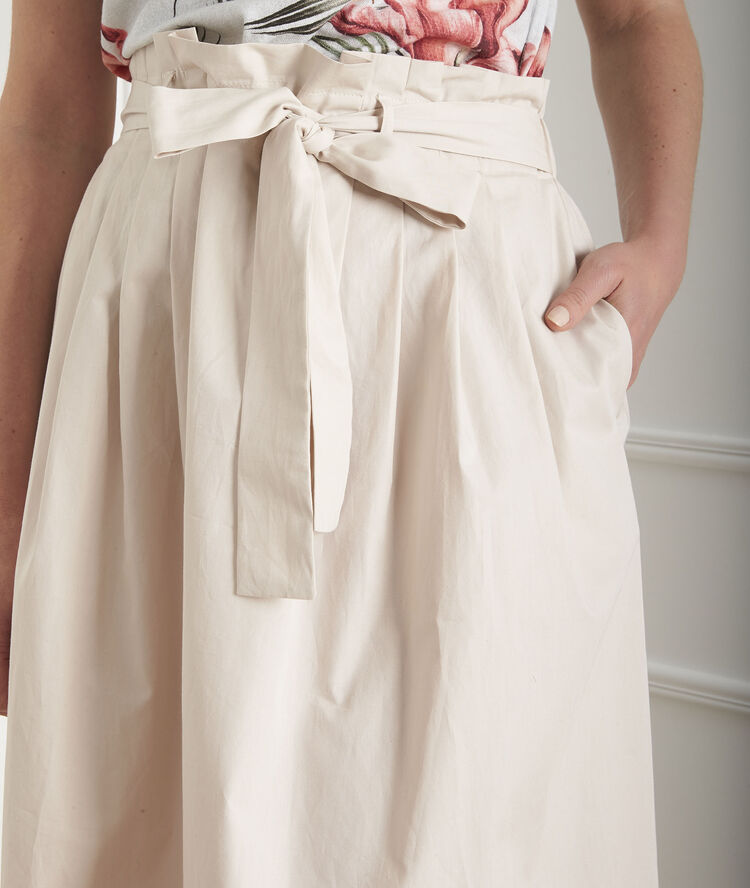 Cremefarbener Rock Falten Gurtel Suzon Maison Cent Vingt Trois