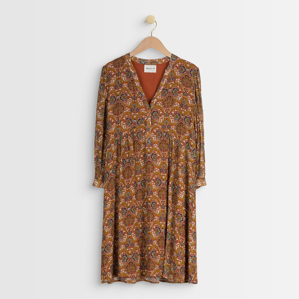 Robe imprimée camel calypso camel.