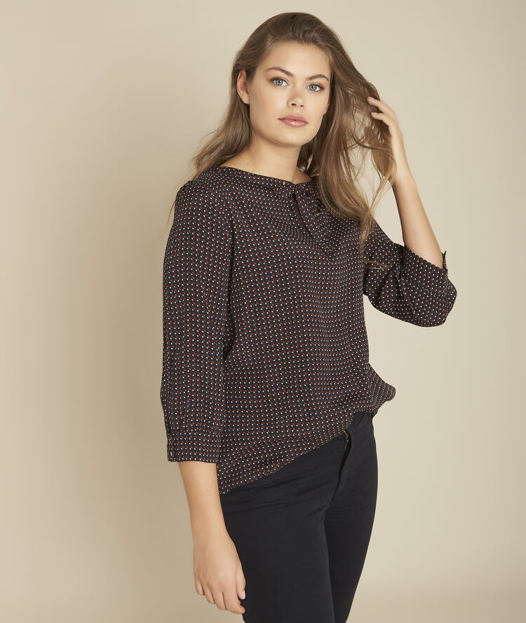 Blouse noire imprimée melena noir.