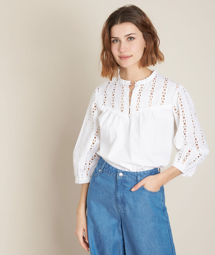 Blouse en dentelle enola blanc.