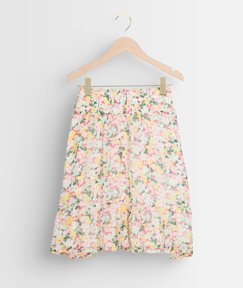Korte meerkleurige rok met print gaelle ecru.