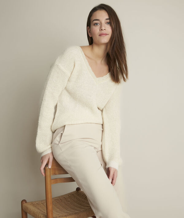 Pull écru en lurex Flambeur | 1-2-3 Pull écru en lurex Flambeur PhotoZ | 1-2-3