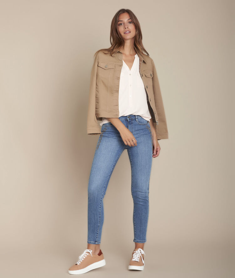 Blouse nude bimatière genna bis peche.