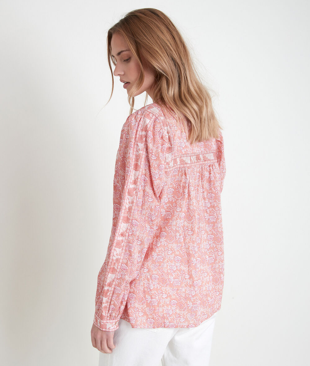 Blouse rose imprimé fleuri tippi bois de rose.