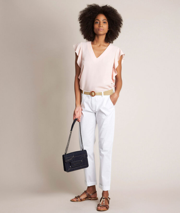 Top en polyester recycl&eacute; elfie nude.