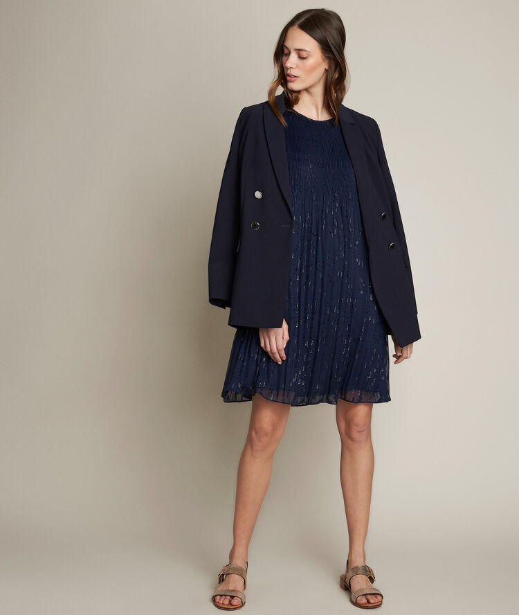 Robe pliss&eacute;e lurex coralia violet.