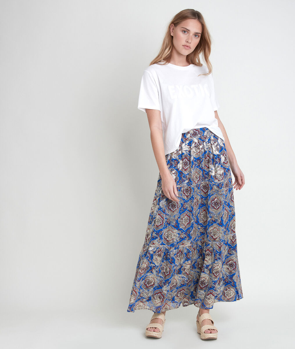Langer Rock mit Lurex-Print Esma | 1-2-3 Langer Rock mit Lurex-Print Esma PhotoZ | 1-2-3