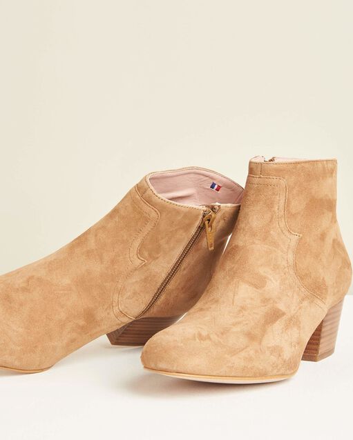 Bottines à talon camel bimatière kendal camel.