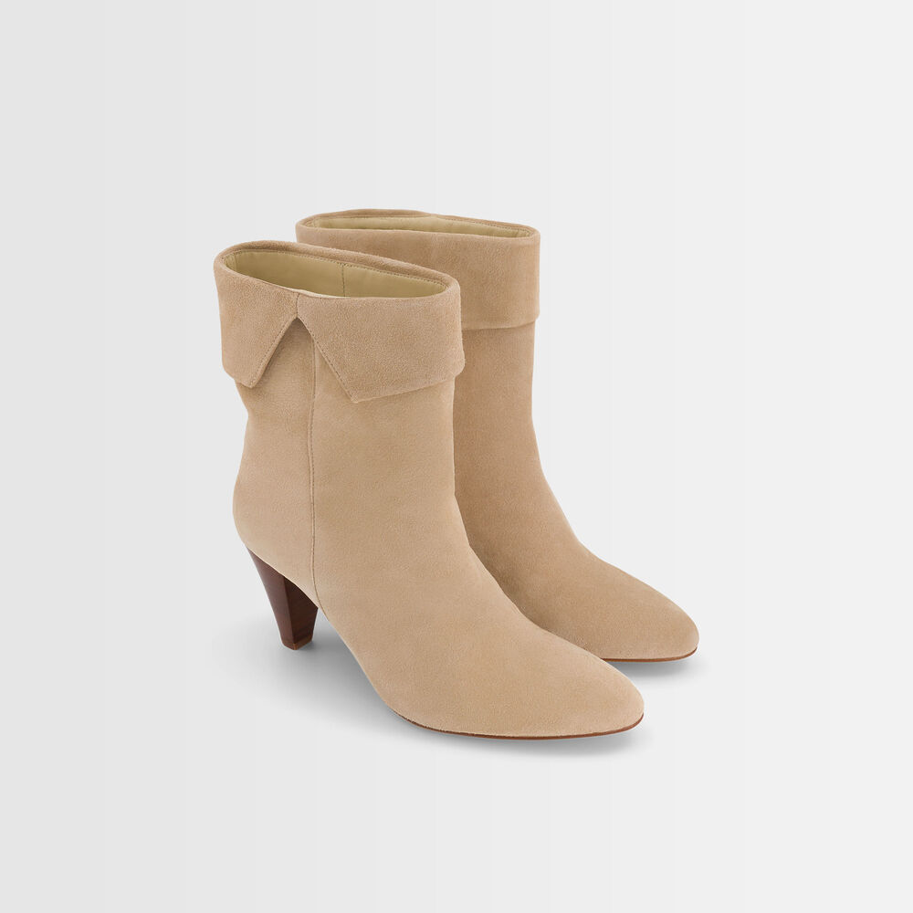 Bottines crème à talons valencia naturel.