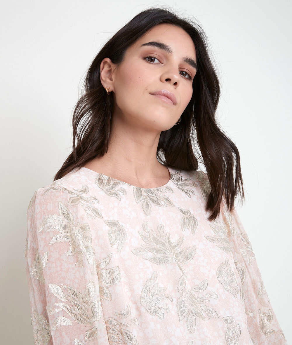 Robe longue poudre jacquard maria poudre.