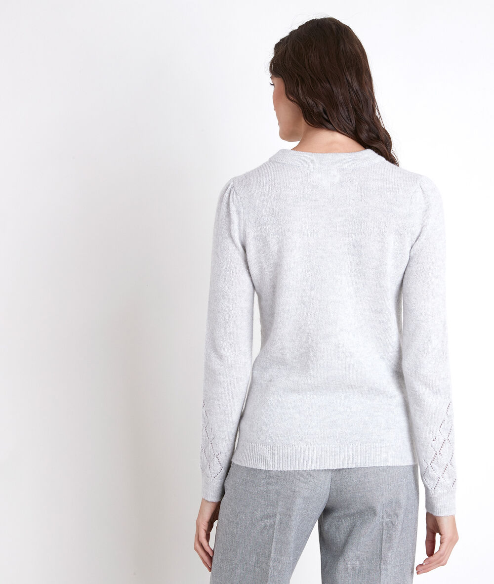 Pull en polyamide recyclé gris aleck gris chine.