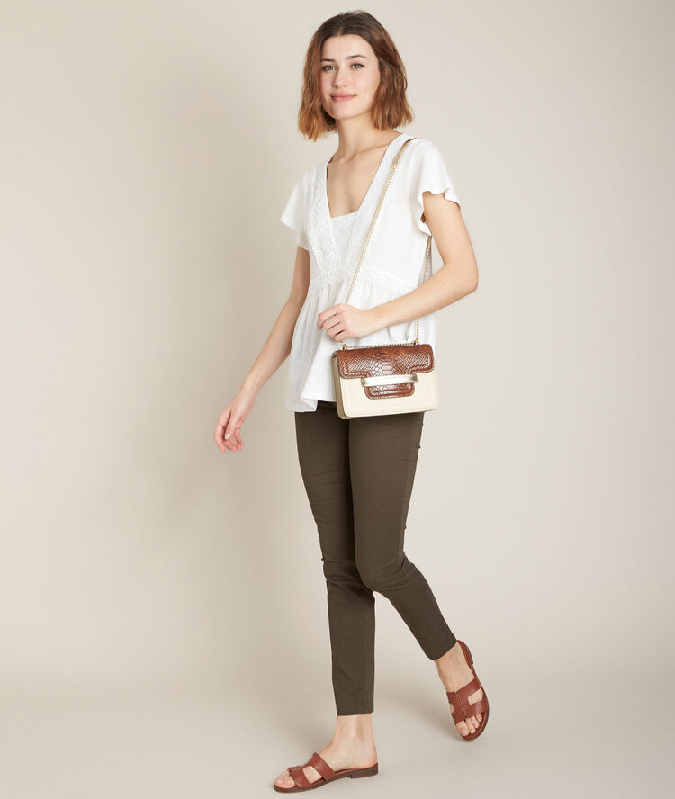 Pantalon chino ceintur&eacute; kaki francis kaki.