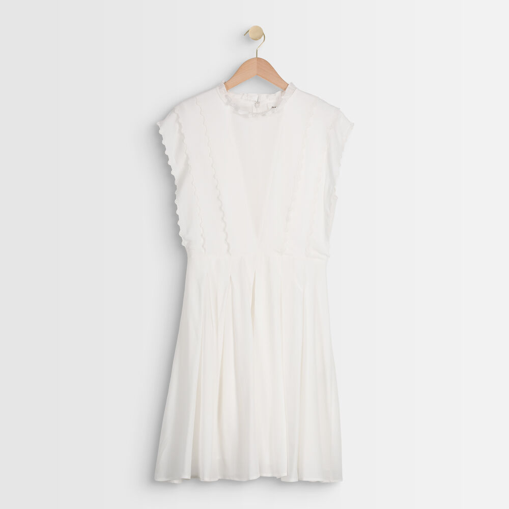 Robe écrue brodée mounia ecru.