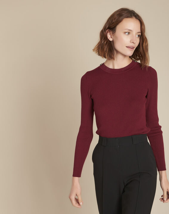 Pull côtelé grenat Fortiche | 1-2-3 Pull côtelé grenat Fortiche PhotoZ | 1-2-3