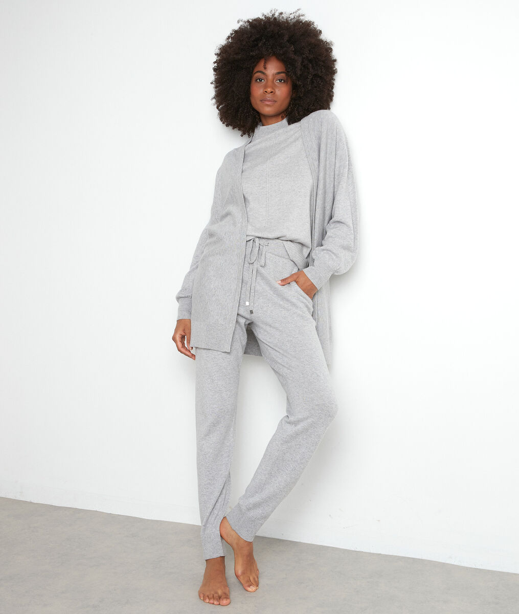 Pantalon en maille gris chiné Taylor | 1-2-3 Pantalon en maille gris chiné Taylor PhotoZ | 1-2-3