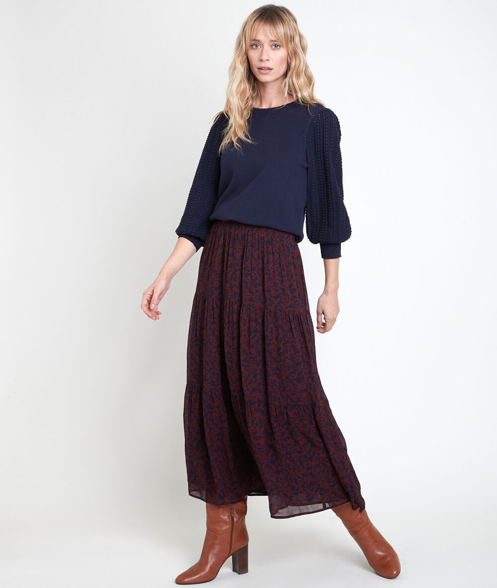 Rok met bloemenprint ginko rose.