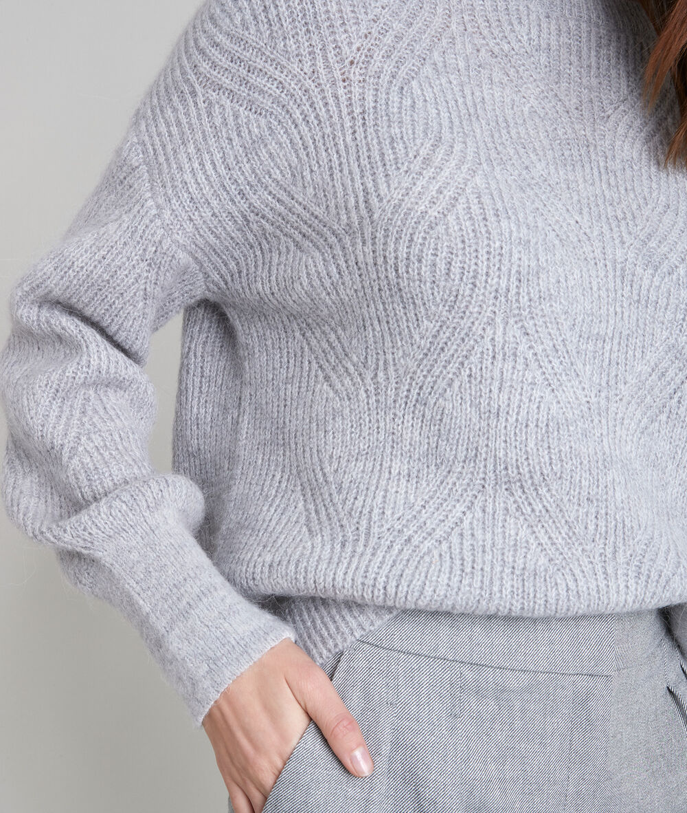 Pull en laine responsable gris aleka gris pale.