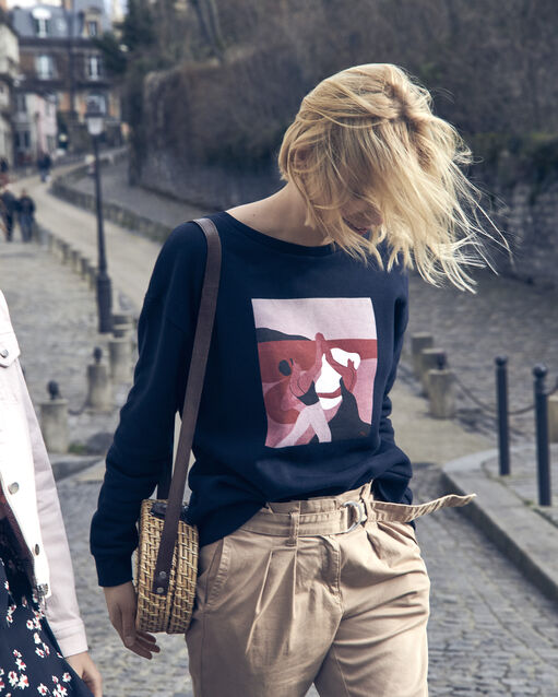 Sweat marine woman journ&eacute;e des droits de la femme marine.