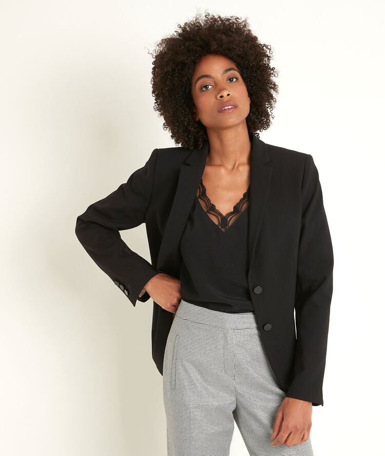 Schwarze jacke aus mikrofaser sarry schwarz.