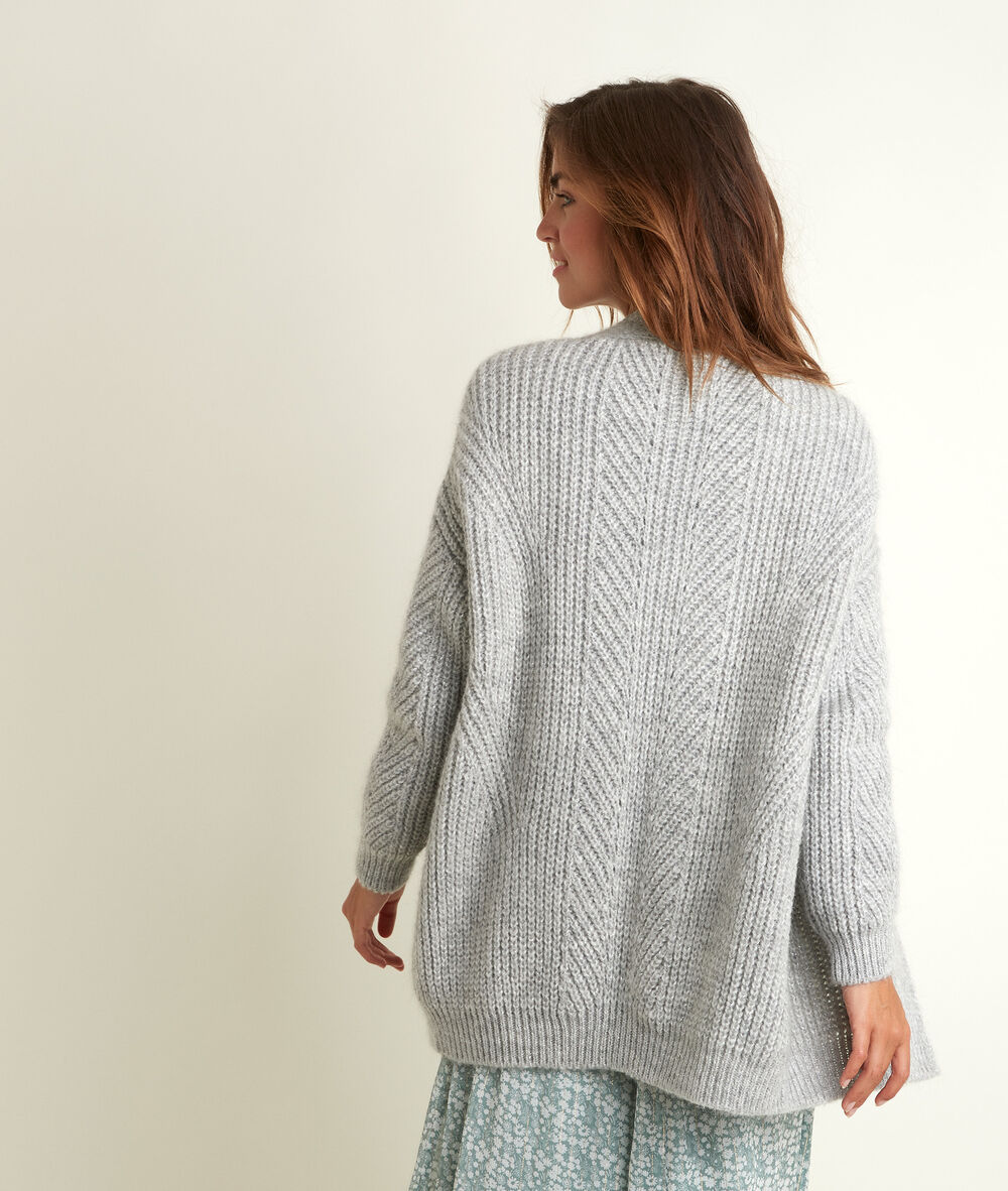 Gilet en mohair mélangé gris rejane gris pale.